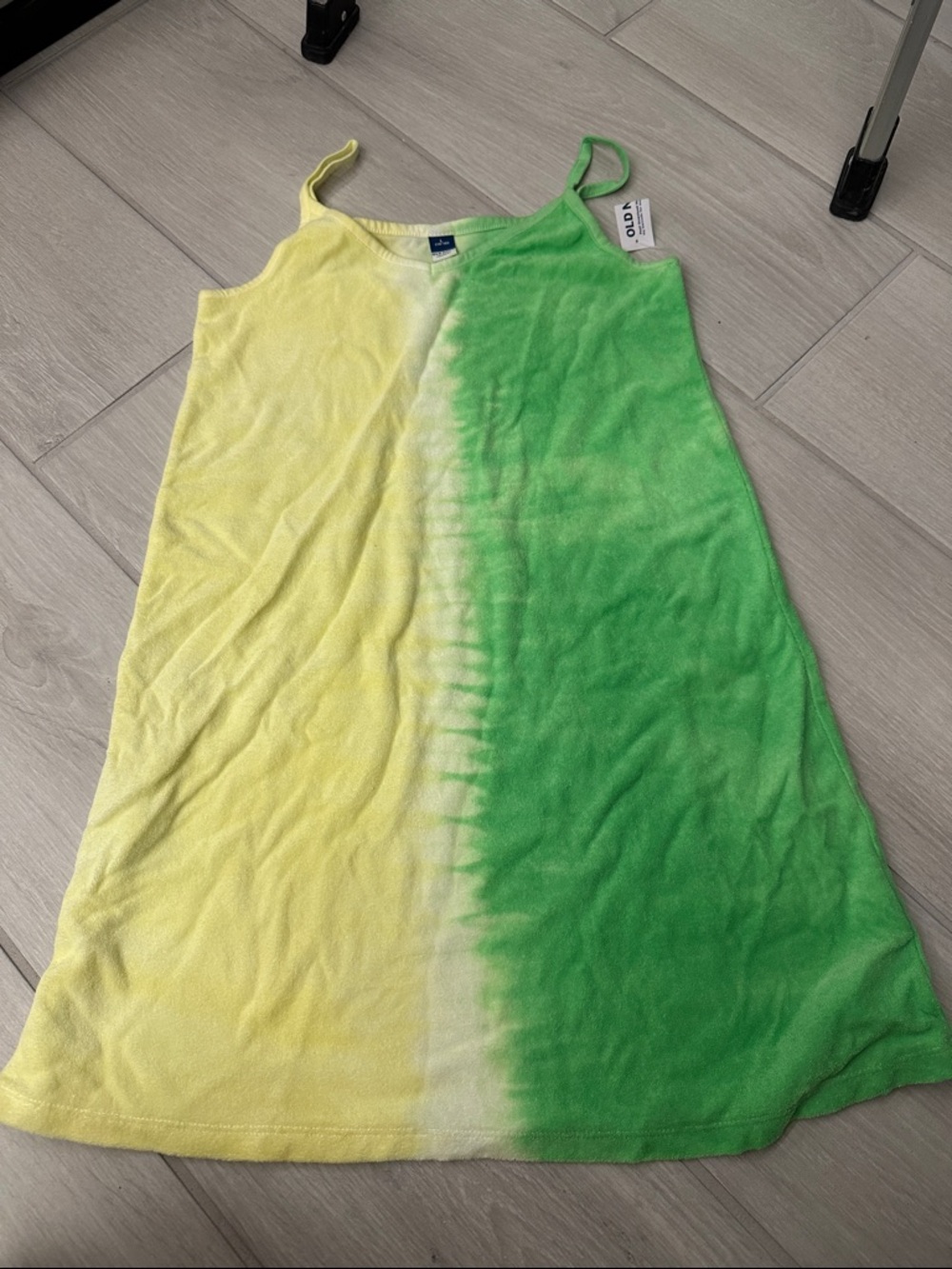 Old Navy Yellow and Green Ombre Tank Terry Dress.  NWT Size L (10).